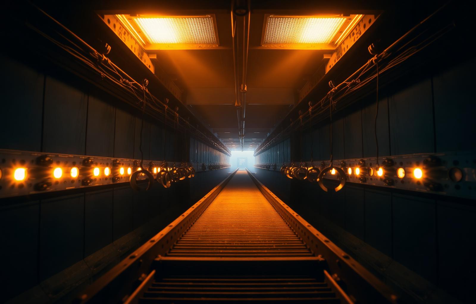 Inside the curing oven