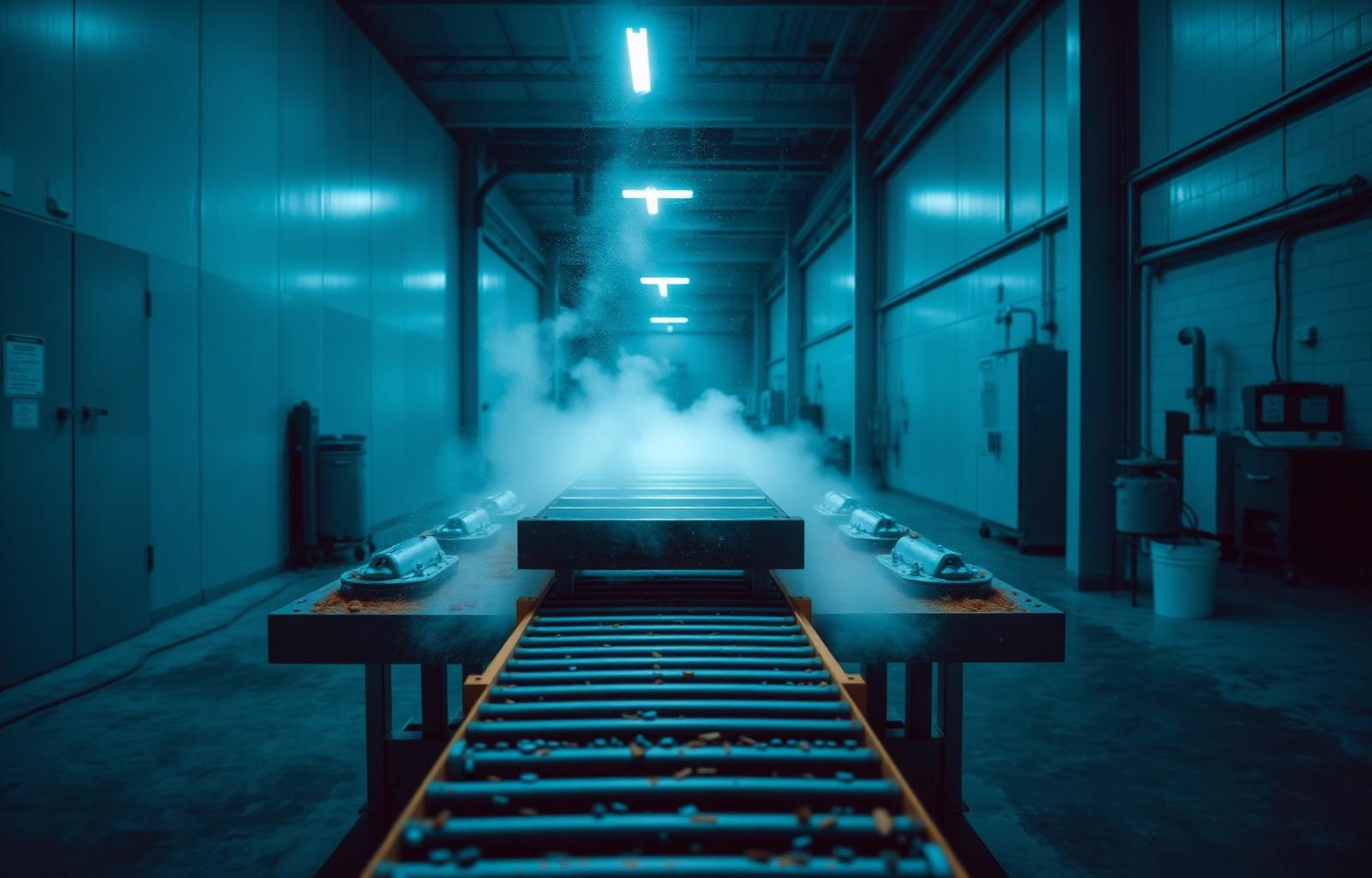 Shot-blasting and pre-treatment line